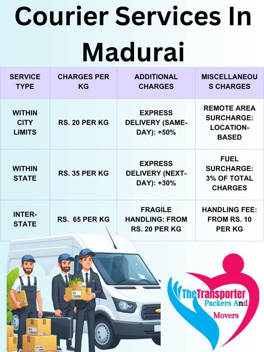 Professional Courier Services Charges in Madurai