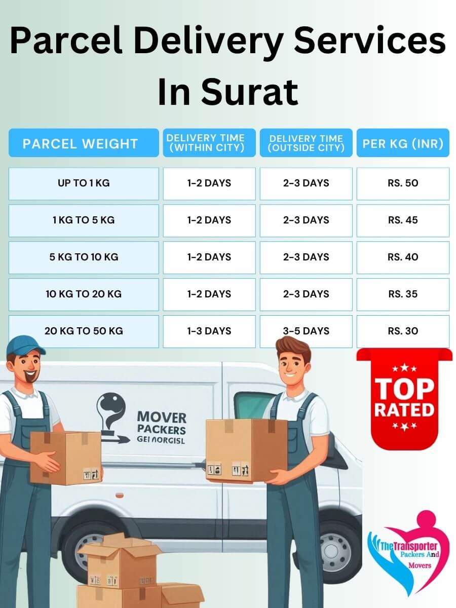 Parcel Services Charges in Surat