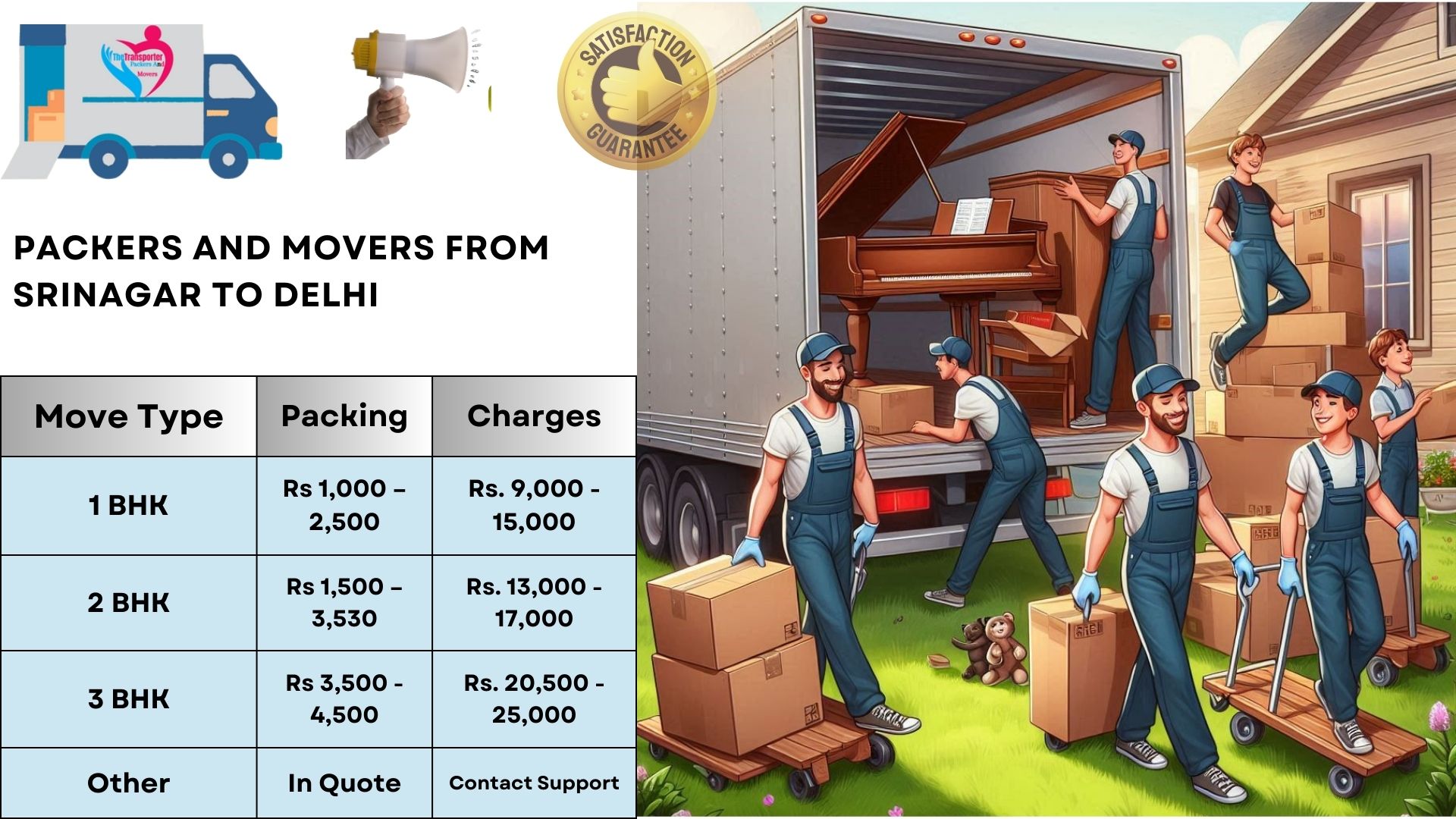Your household goods shifting from Srinagar to Delhi