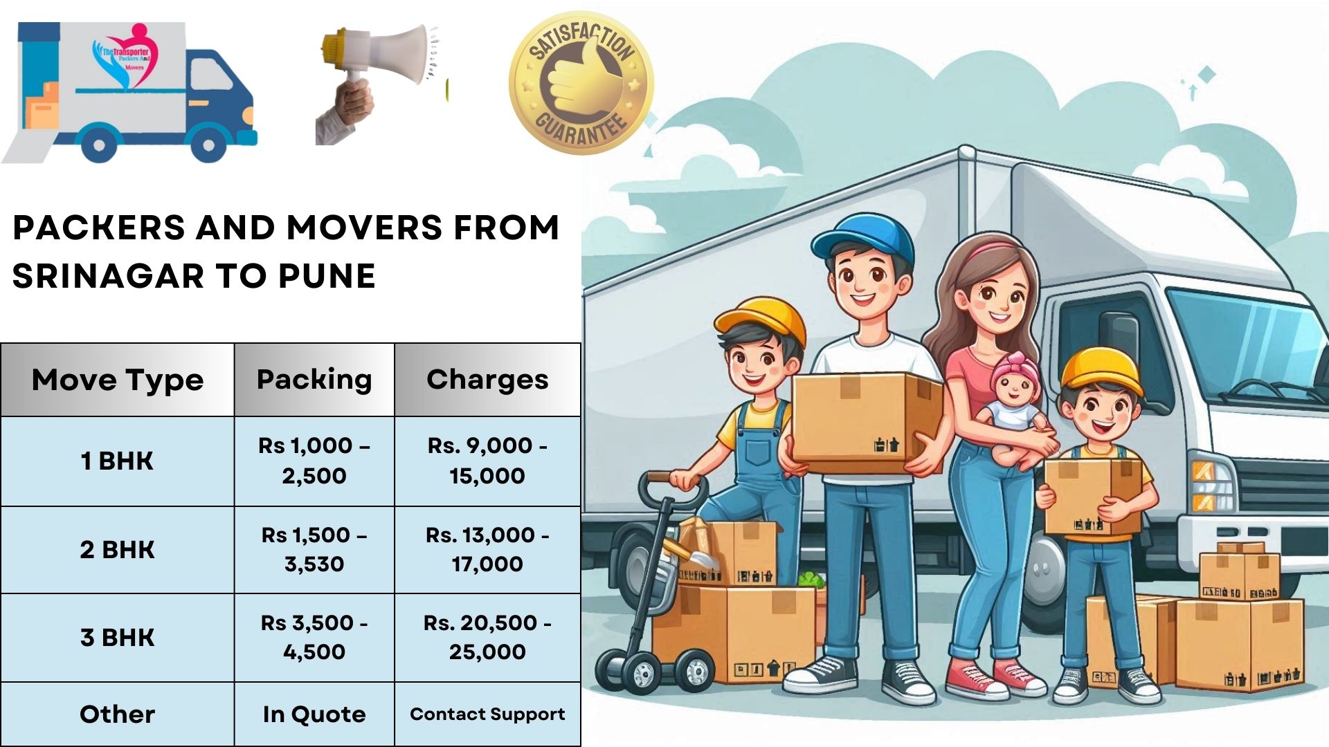 Your household goods shifting from Srinagar to Pune
