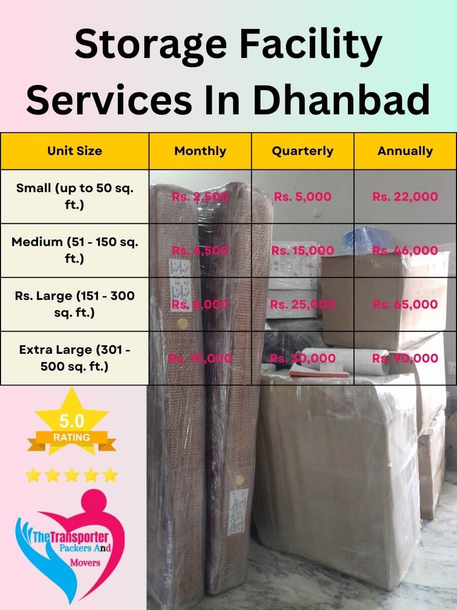 Storage Facility Services Charges in Dhanbad